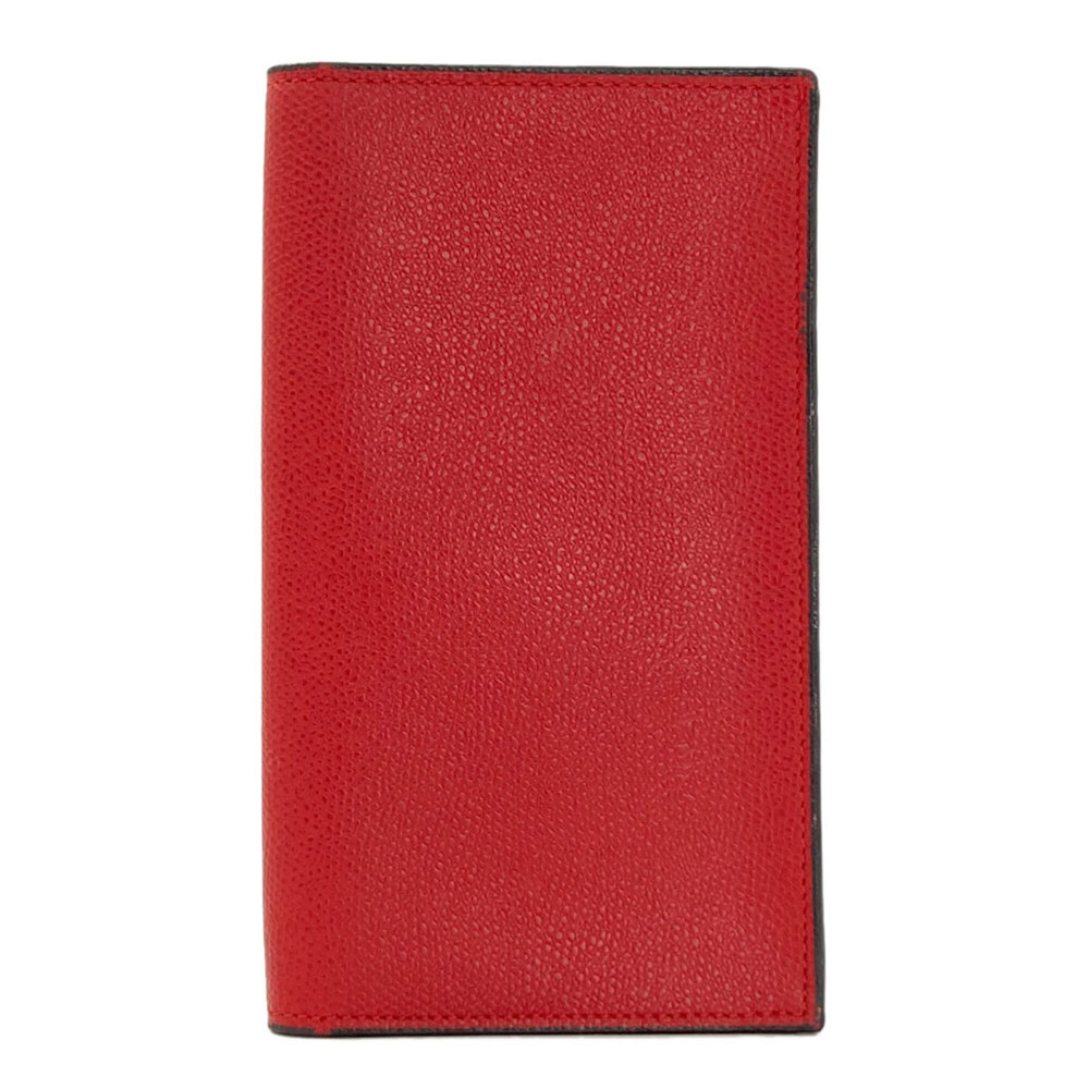 Valextra Simple Design Leather Long Wallet for Women